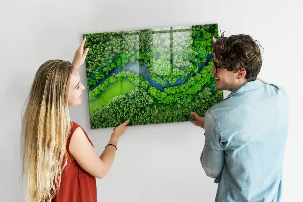Tableau aimanté décoratif paysage de ruisseau forestier