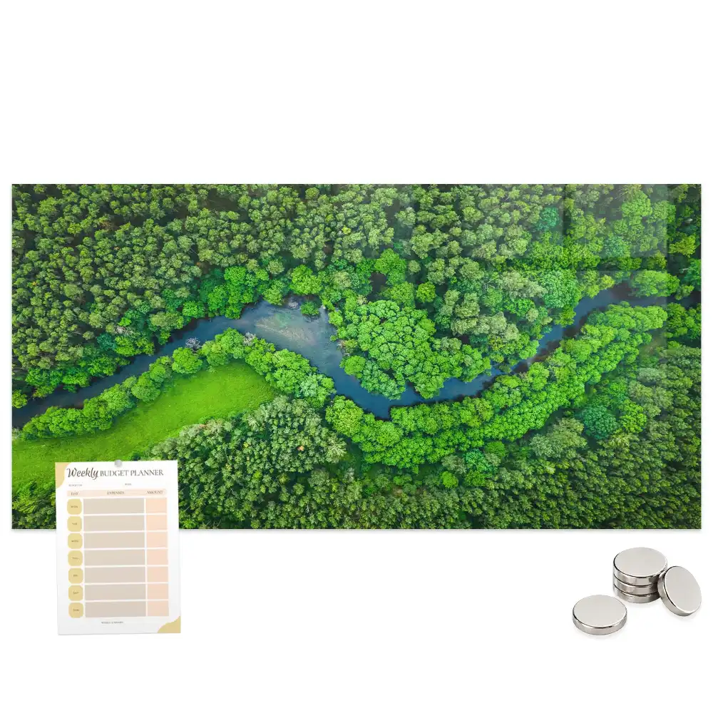 Tableau aimanté décoratif paysage de ruisseau forestier