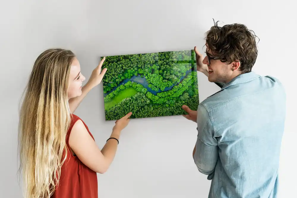 Tableau aimanté décoratif paysage de ruisseau forestier