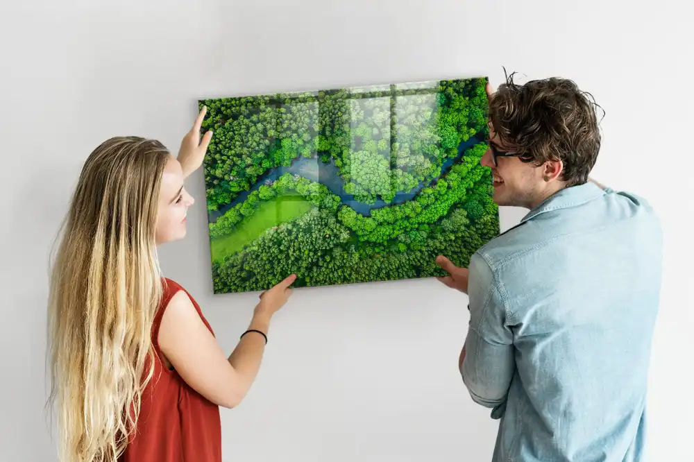 Tableau aimanté décoratif paysage de ruisseau forestier