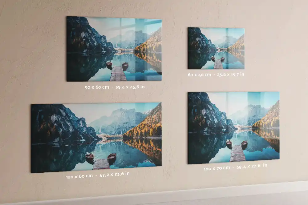 Tableau magnétique en verre motif bateaux sur l'eau