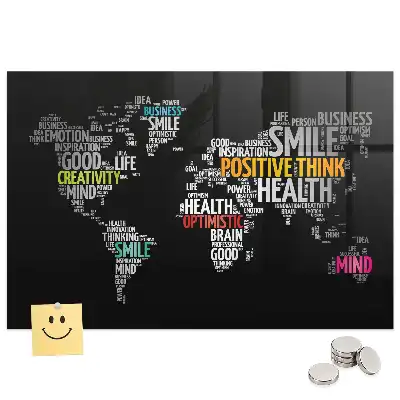 Tableau magnétique carte du monde colorée pour magnets