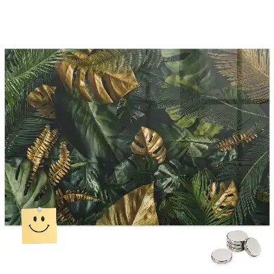Tableau mural magnétique motif feuilles de la jungle