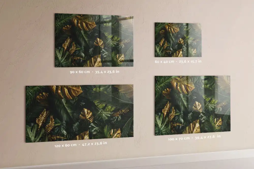 Tableau mural magnétique motif feuilles de la jungle