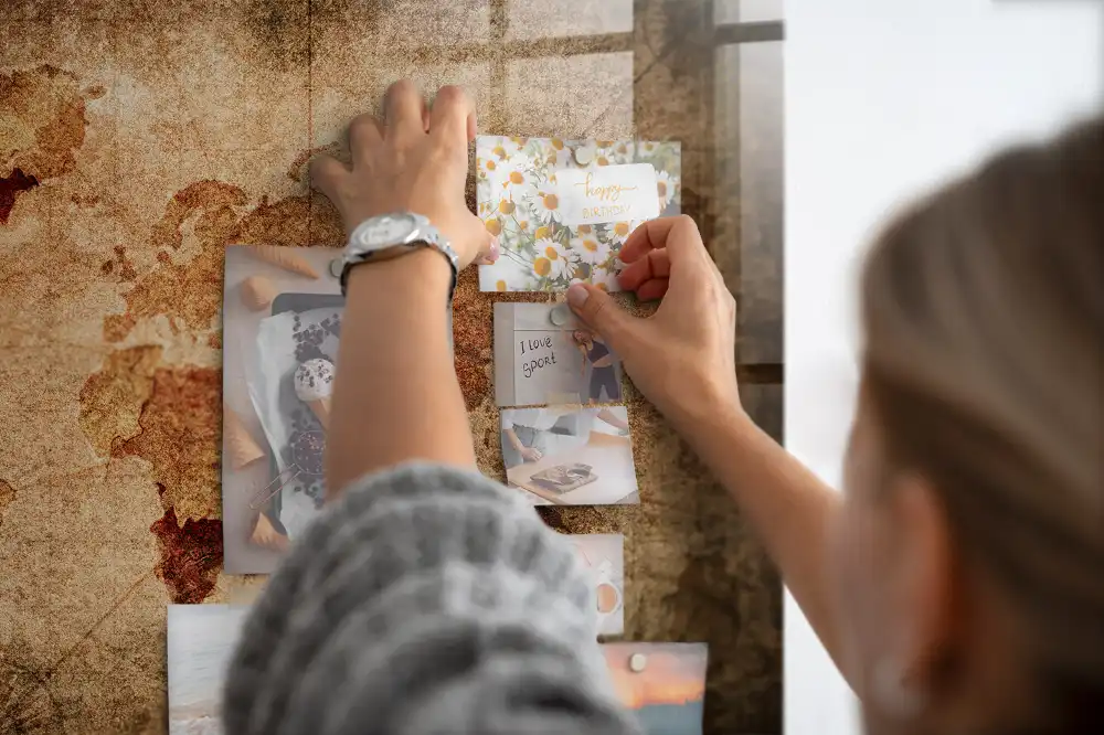 Tableau aimanté décoratif représentant une carte du monde historique