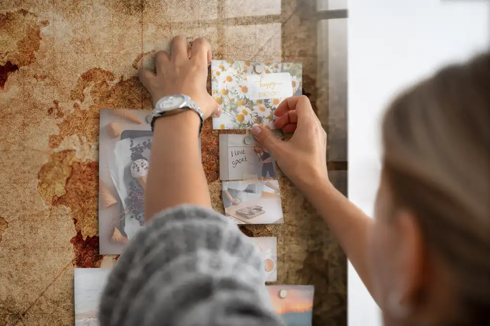 Tableau aimanté décoratif représentant une carte du monde historique