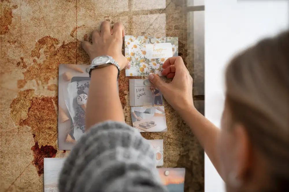 Tableau aimanté décoratif représentant une carte du monde historique