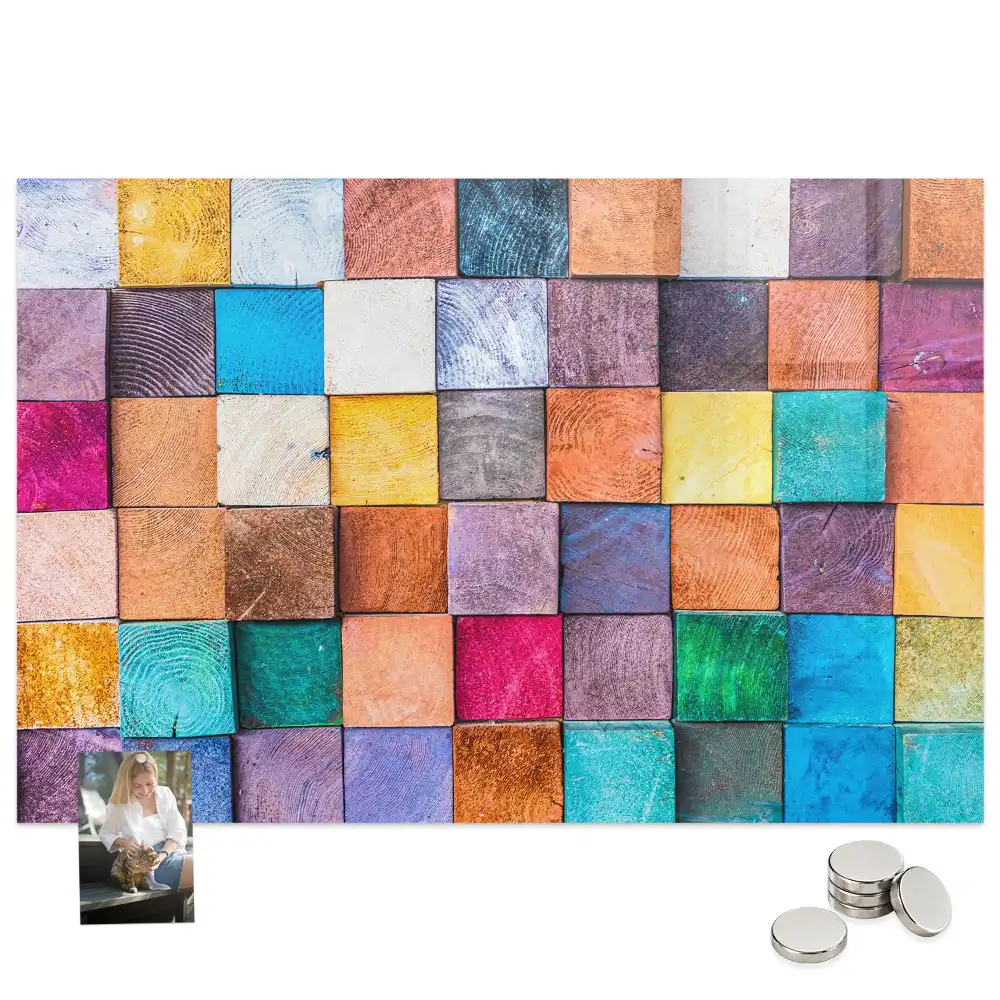 Tableau magnétique pour cubes en bois
