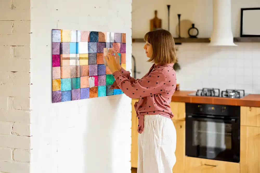 Tableau magnétique pour cubes en bois