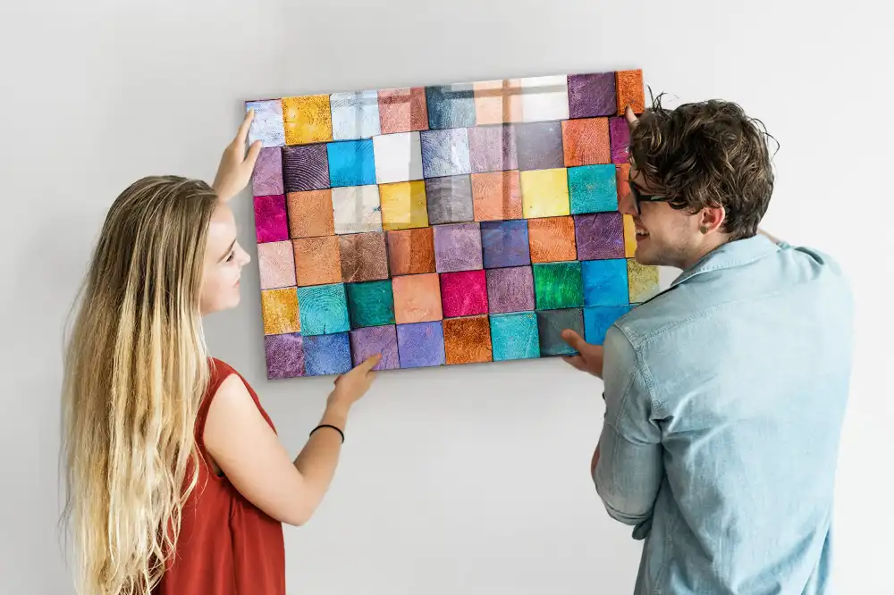 Tableau magnétique pour cubes en bois