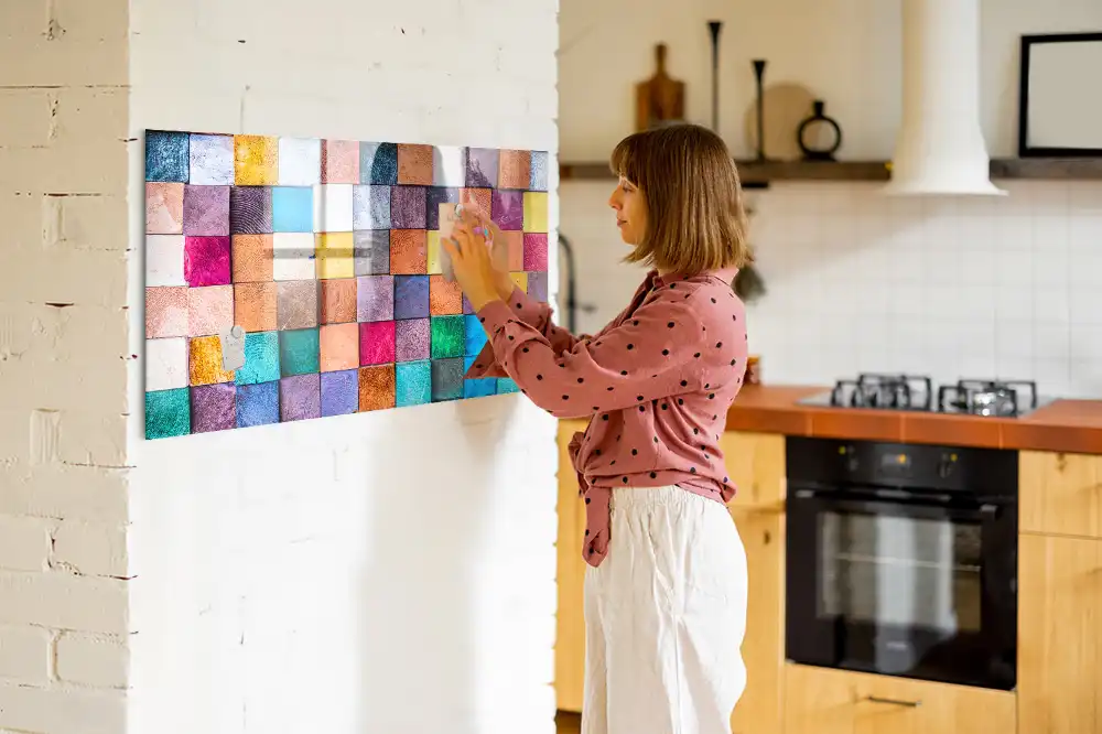 Tableau magnétique pour cubes en bois
