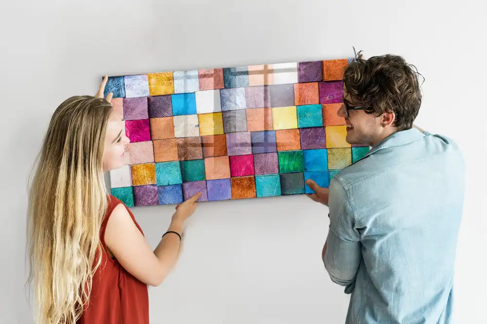 Tableau magnétique pour cubes en bois