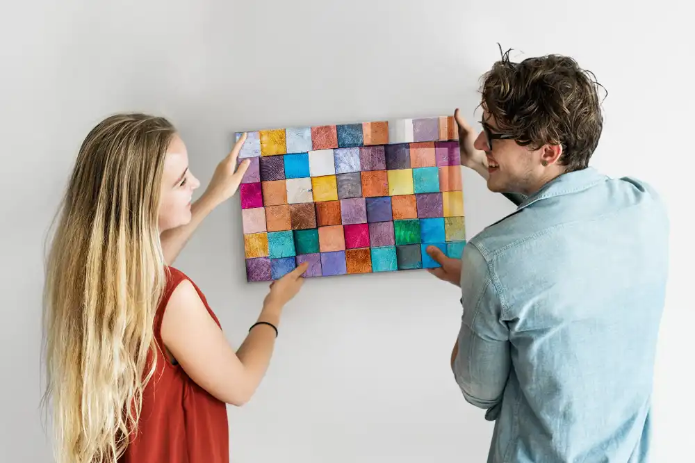 Tableau magnétique pour cubes en bois