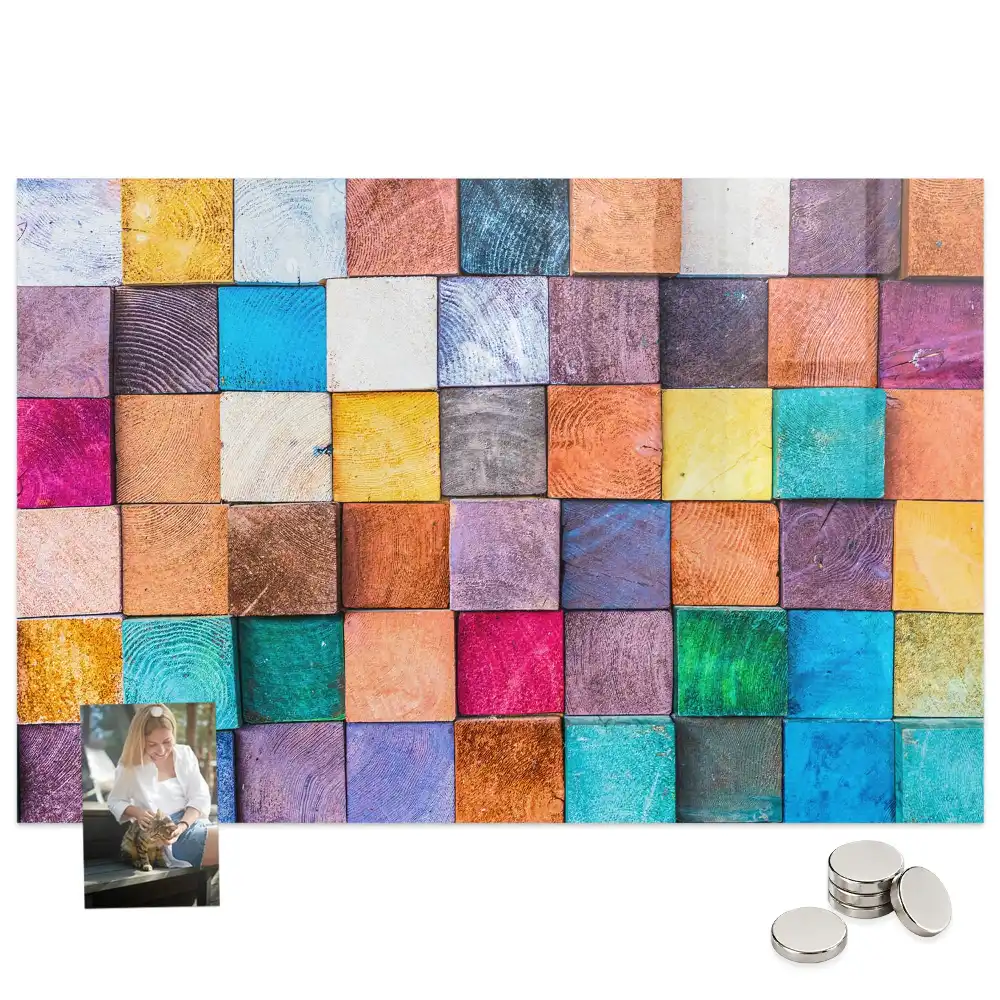 Tableau magnétique pour cubes en bois