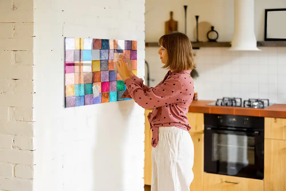 Tableau magnétique pour cubes en bois