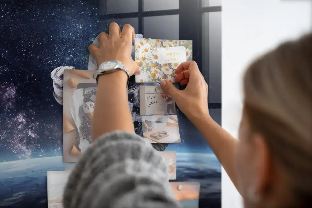 Tableau magnétique en verre motif cosmonaute