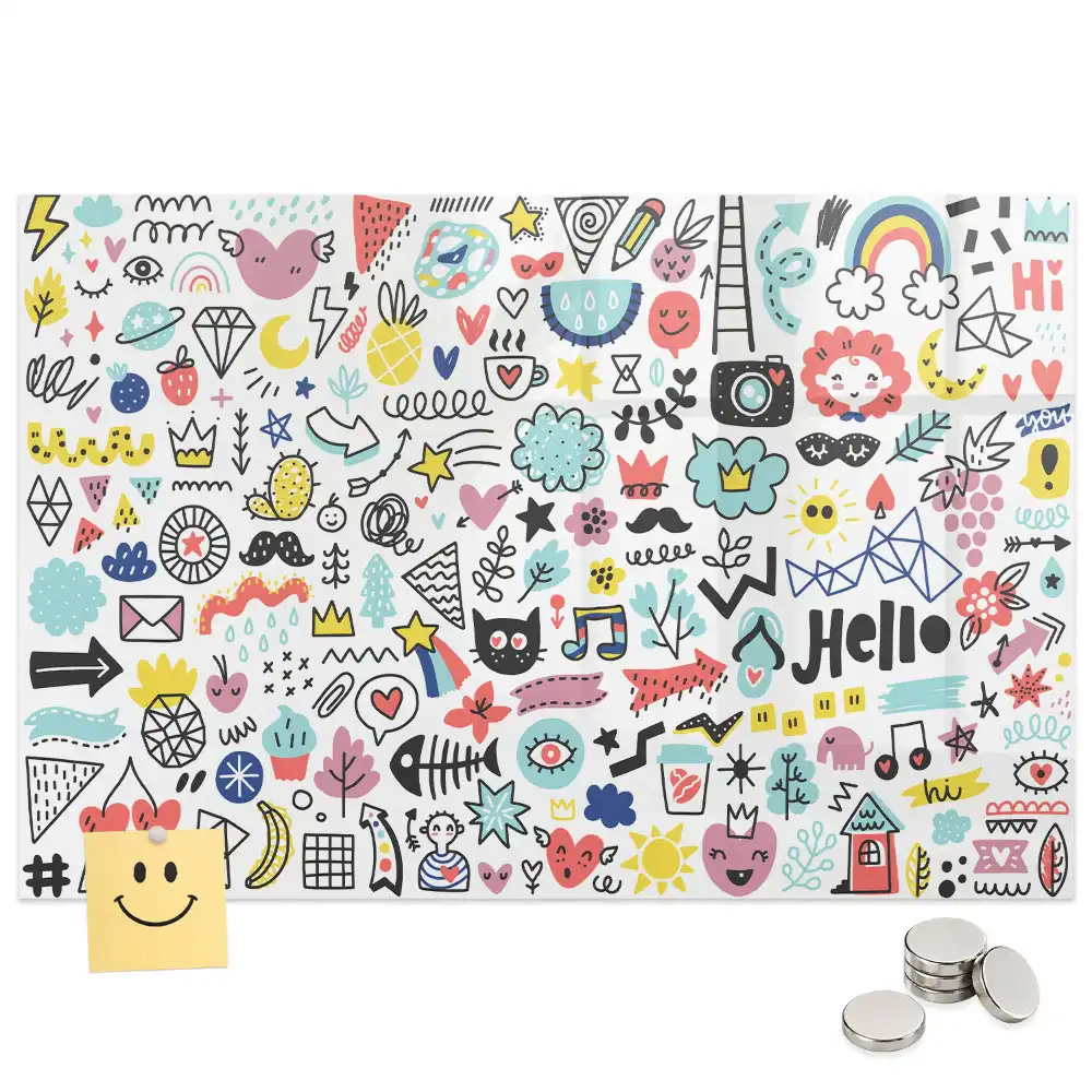 Tableau magnétique décoratif avec dessins faits main