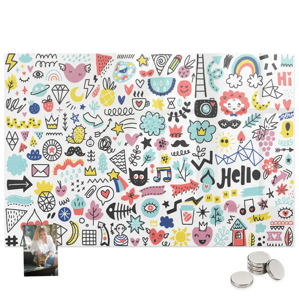 Tableau magnétique décoratif avec dessins faits main
