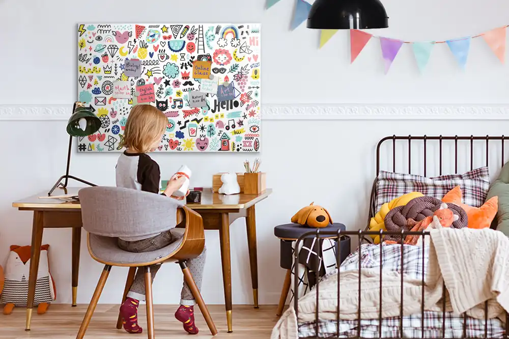 Tableau magnétique décoratif avec dessins faits main