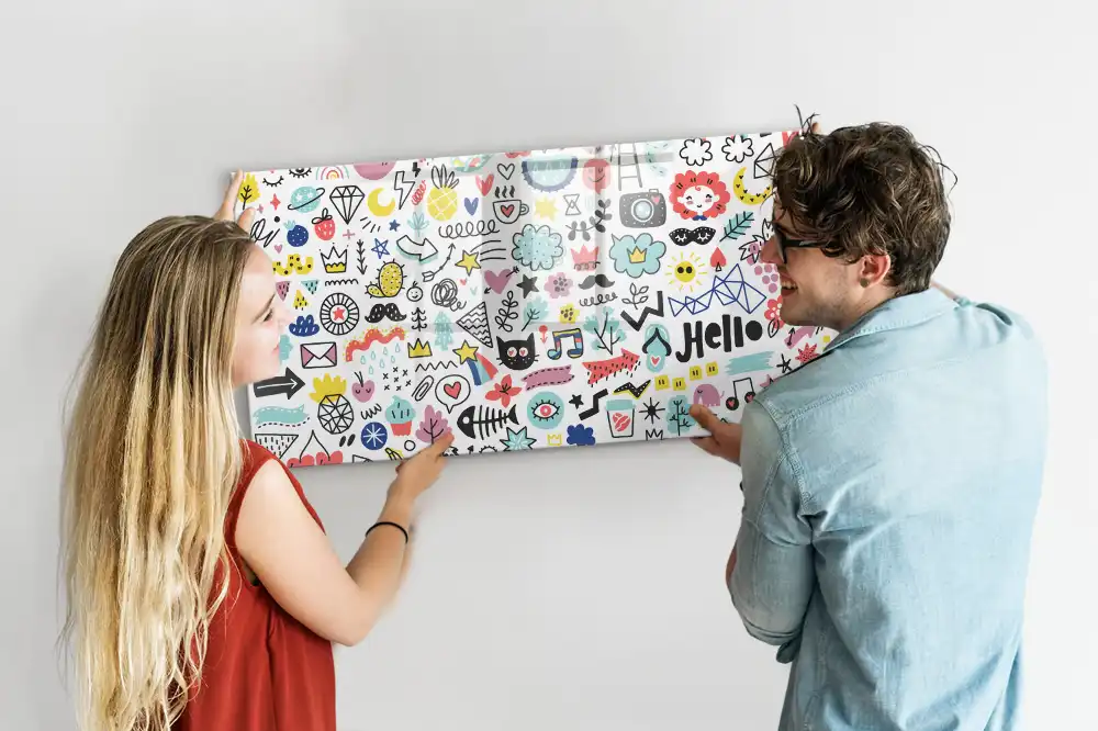 Tableau magnétique décoratif avec dessins faits main