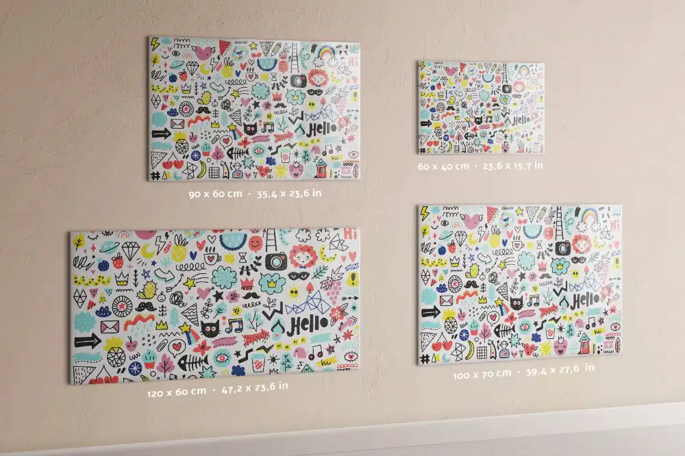 Tableau magnétique décoratif avec dessins faits main