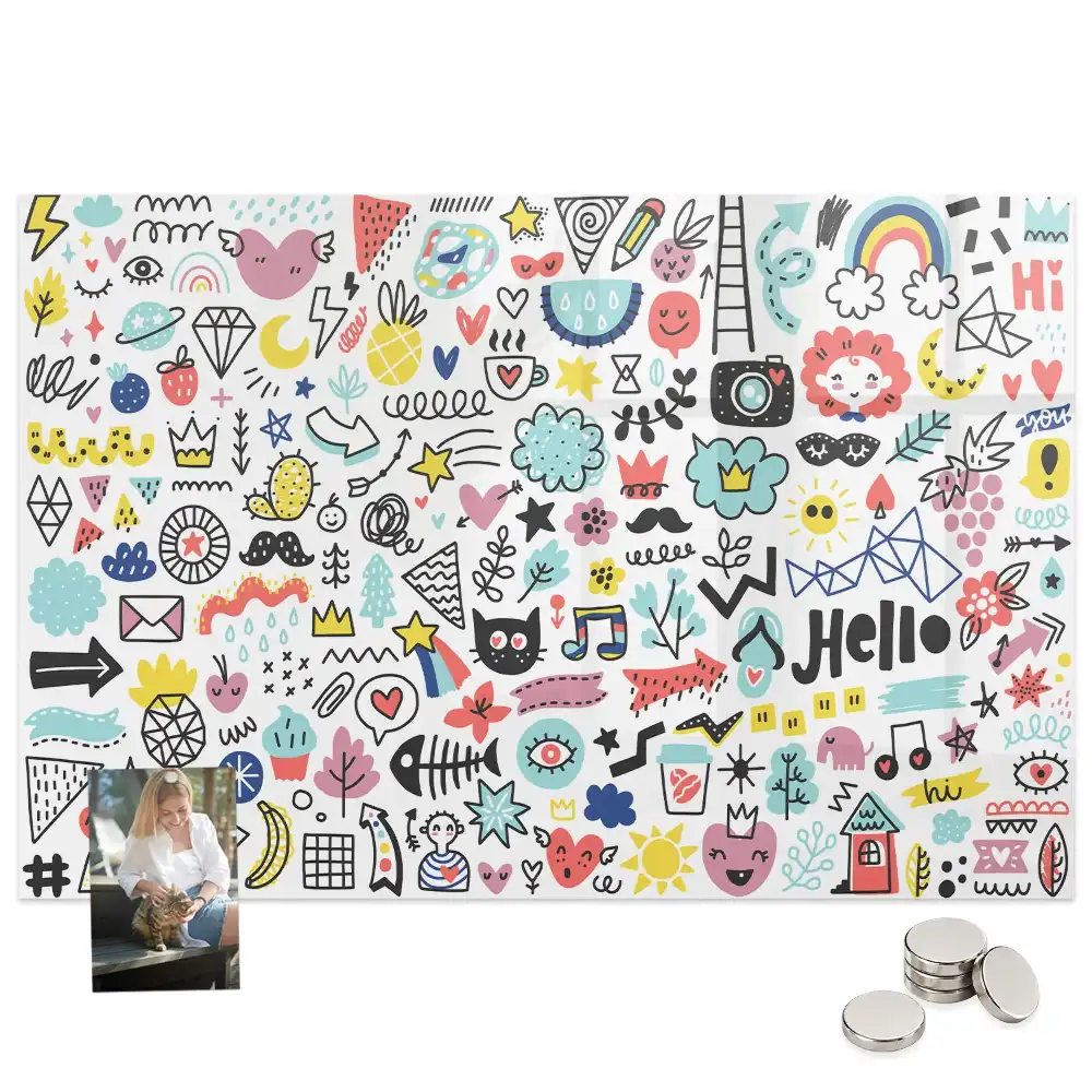 Tableau magnétique décoratif avec dessins faits main
