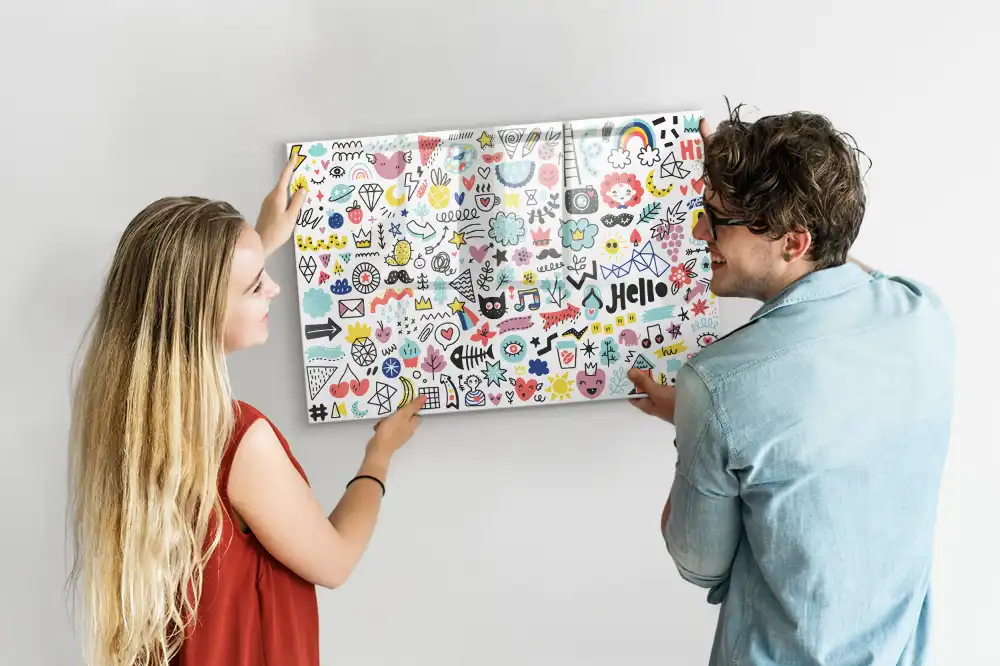 Tableau magnétique décoratif avec dessins faits main