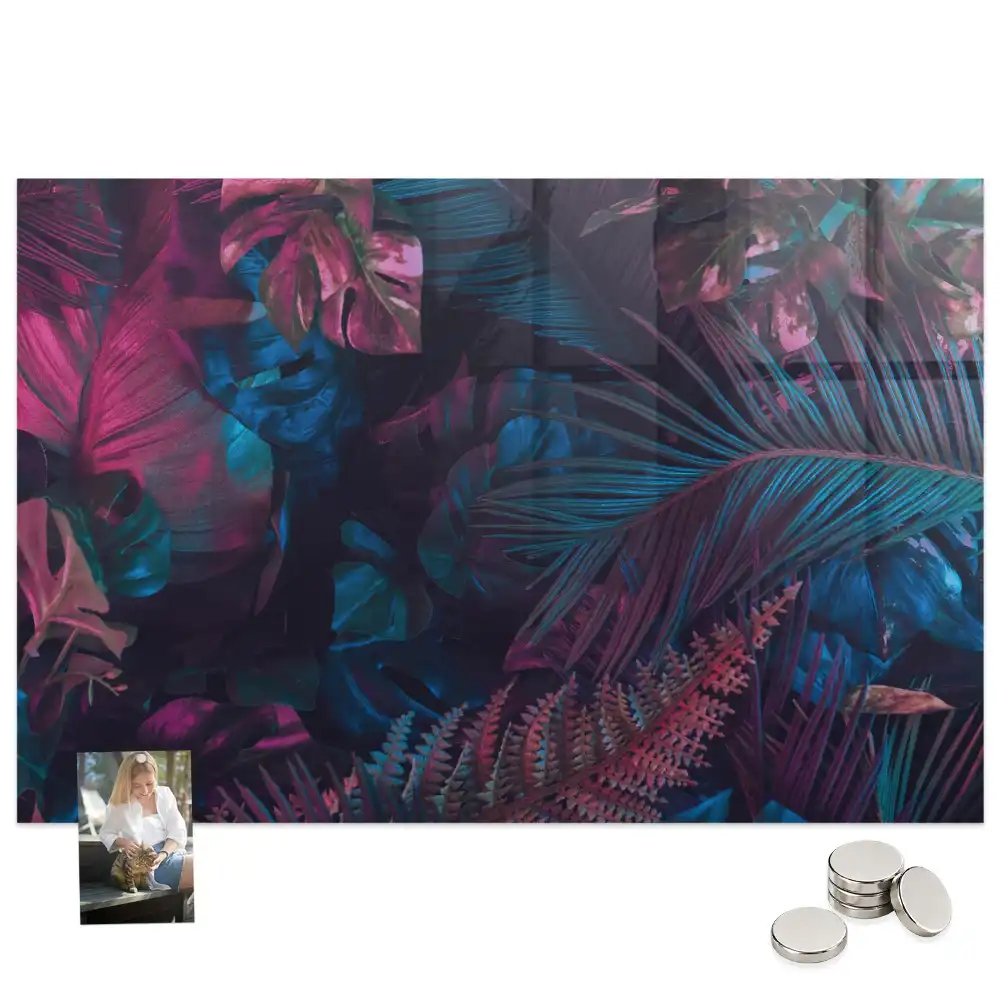 Tableau aimanté décor flore exotique