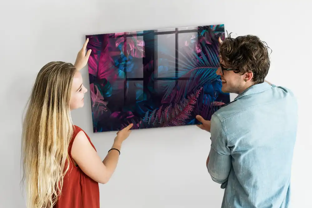 Tableau aimanté décor flore exotique