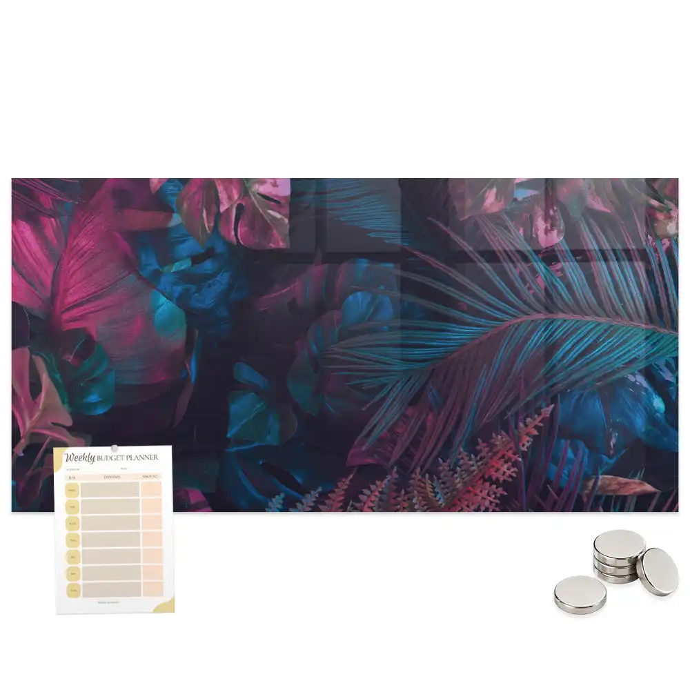 Tableau aimanté décor flore exotique
