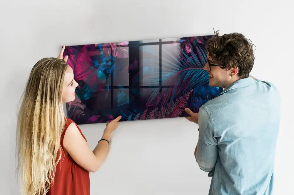 Tableau aimanté décor flore exotique