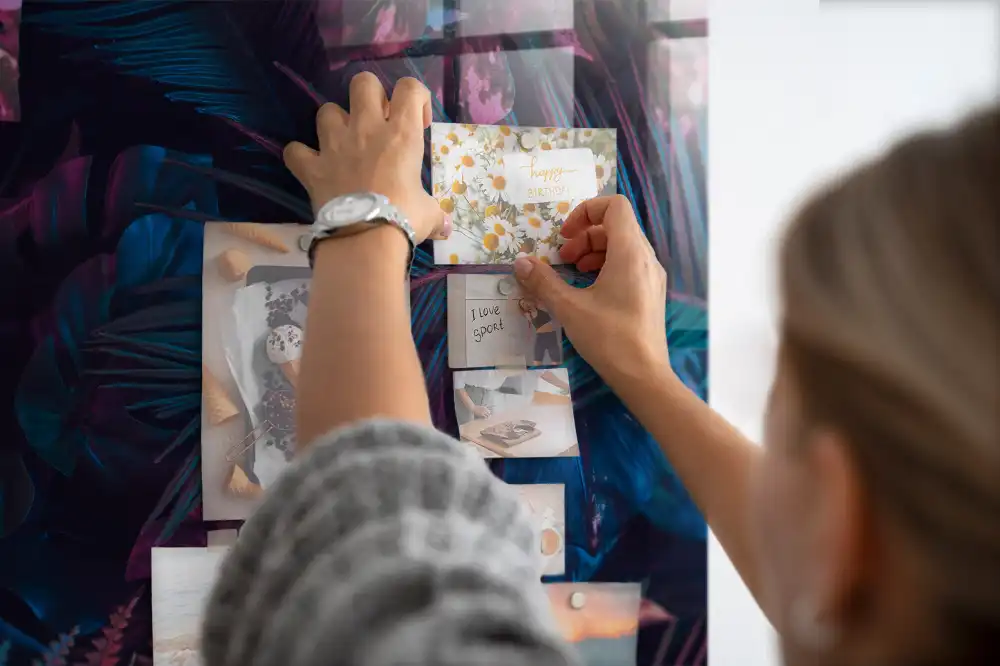 Tableau aimanté décor flore exotique