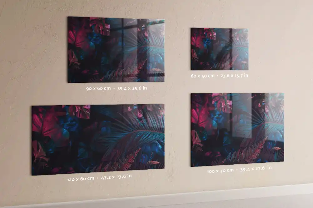 Tableau aimanté décor flore exotique
