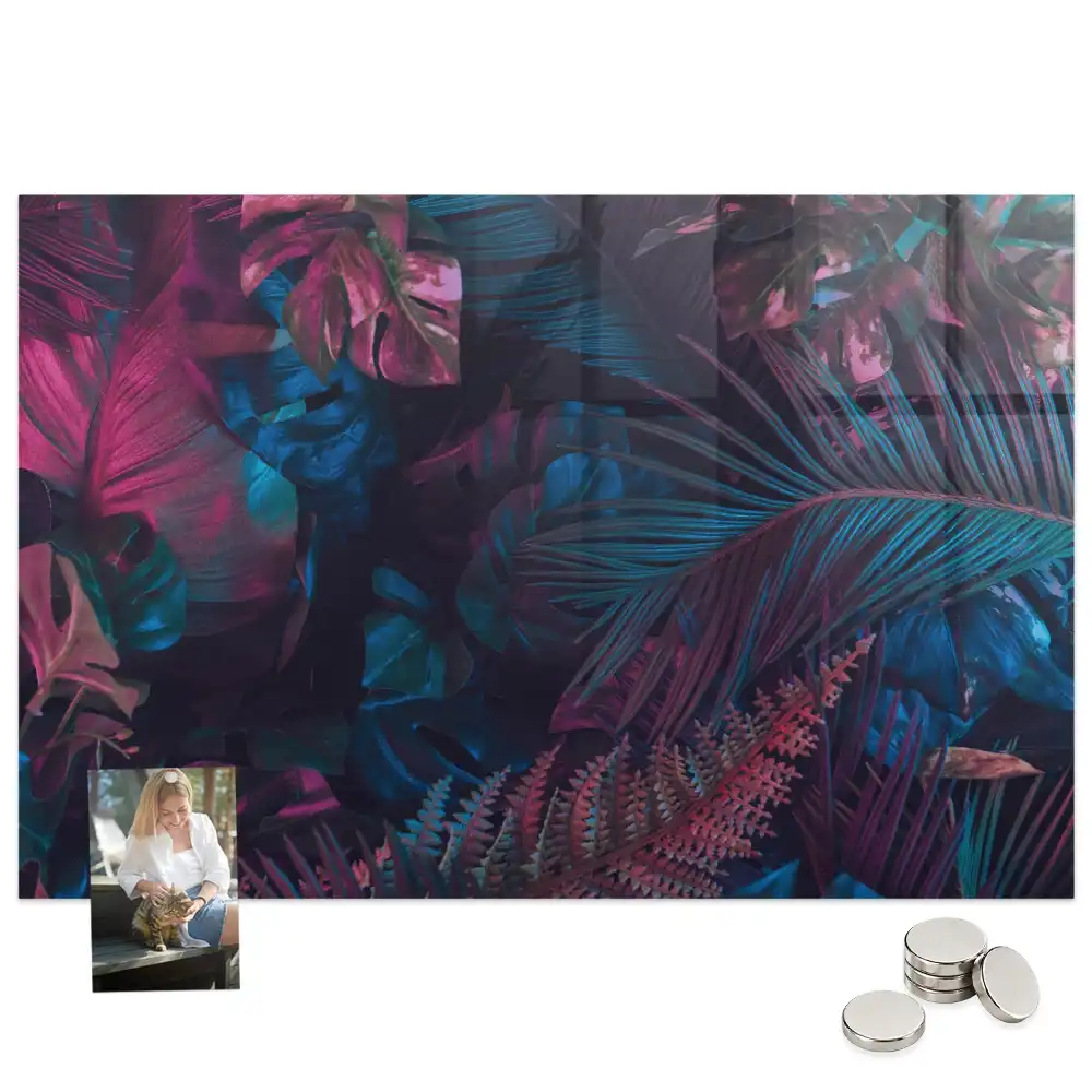 Tableau aimanté décor flore exotique