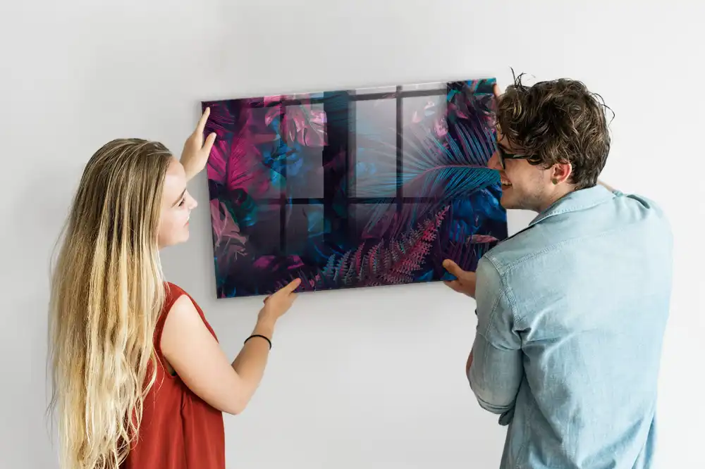 Tableau aimanté décor flore exotique