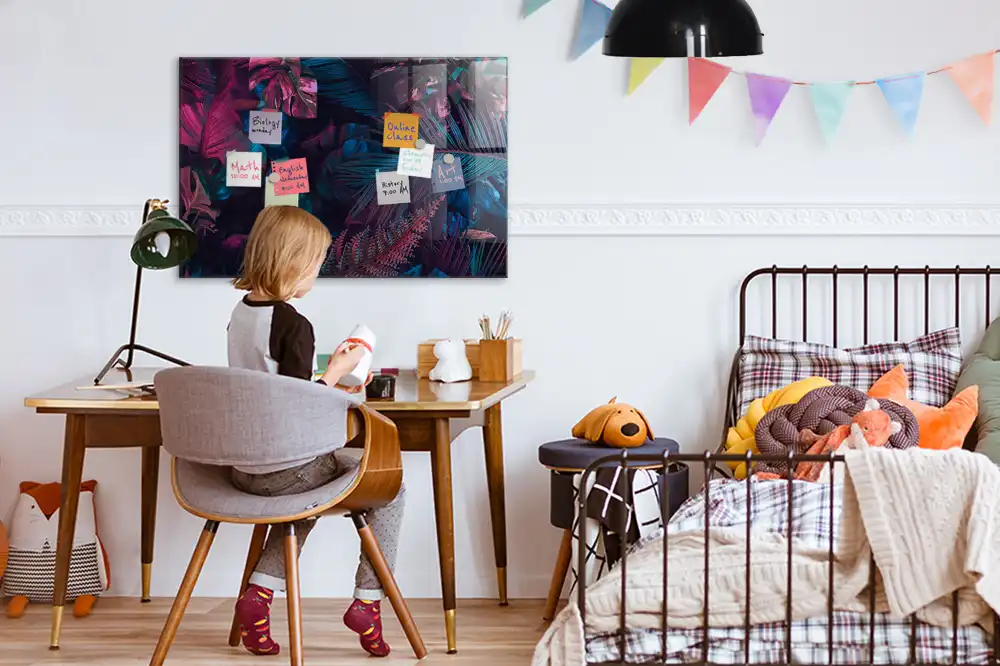 Tableau aimanté décor flore exotique