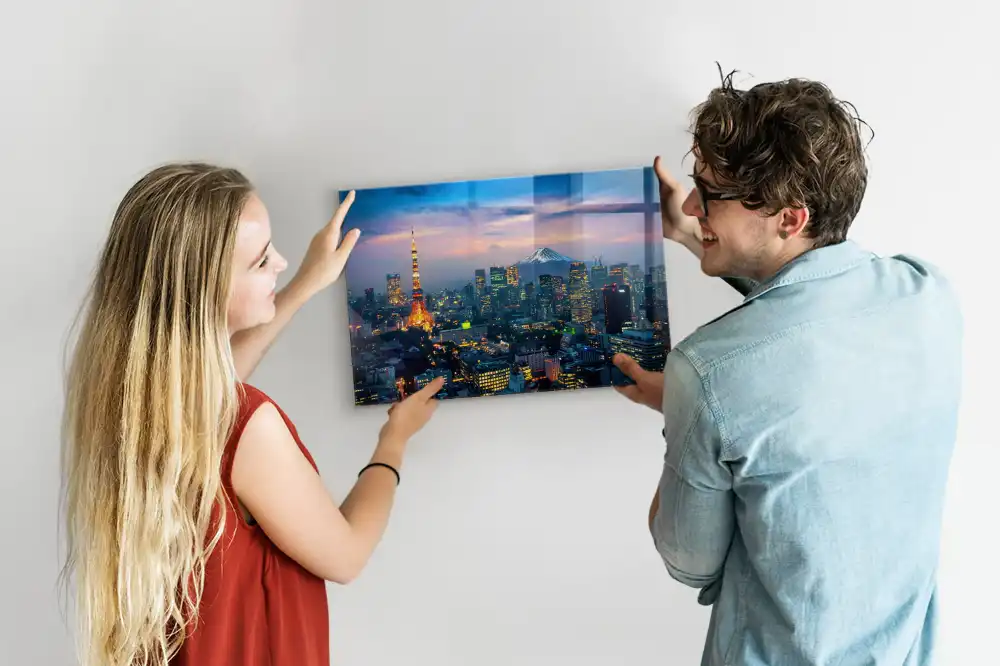 Tableau magnétique en verre métropole nocturne
