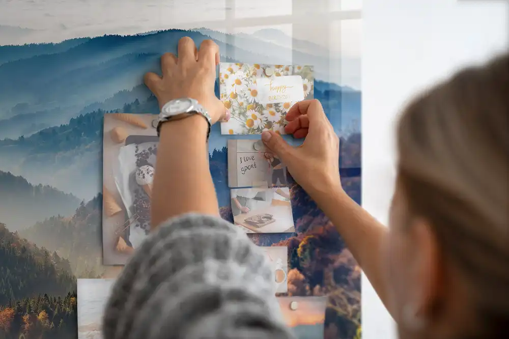 Tableau mural magnétique paysage de montagne