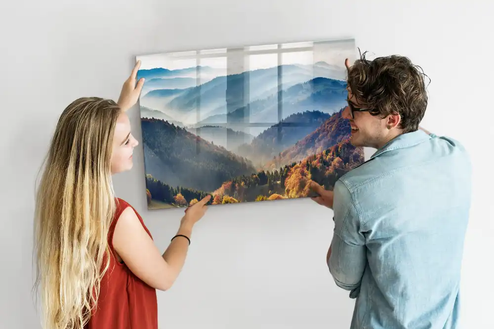Tableau mural magnétique paysage de montagne