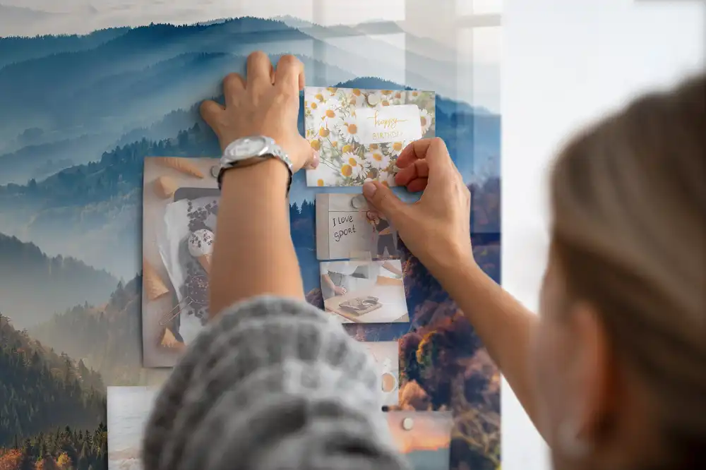 Tableau mural magnétique paysage de montagne