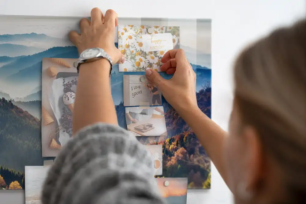 Tableau mural magnétique paysage de montagne