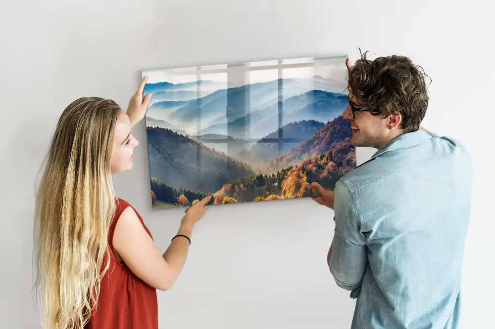 Tableau mural magnétique paysage de montagne