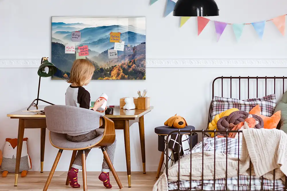 Tableau mural magnétique paysage de montagne