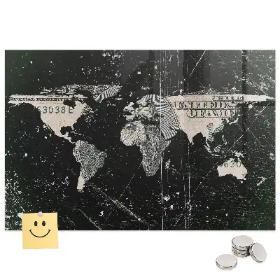Carte du monde décorative magnétique financière