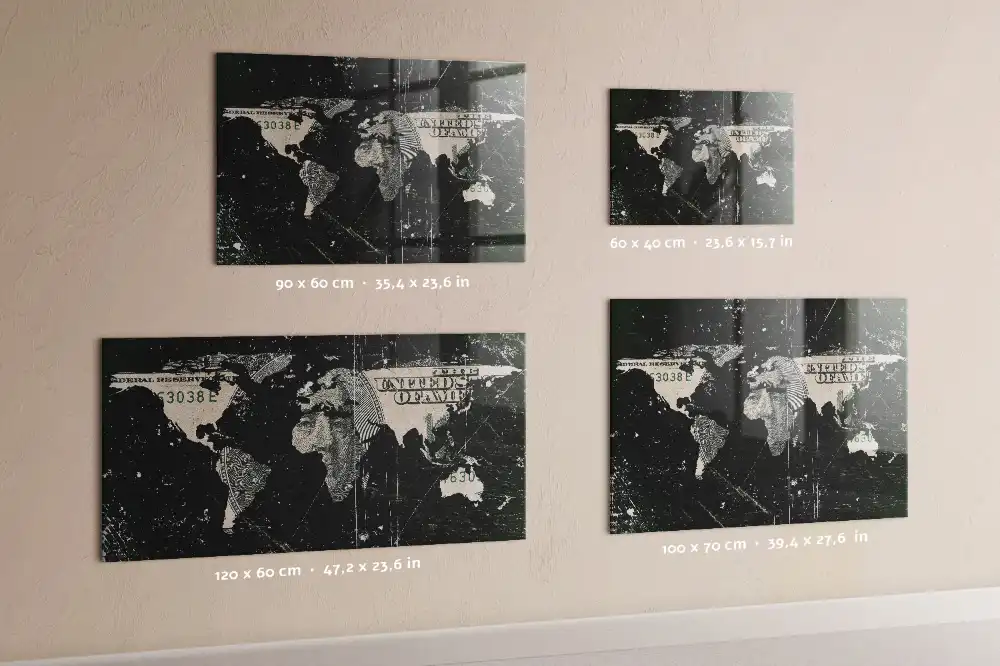 Carte du monde décorative magnétique financière