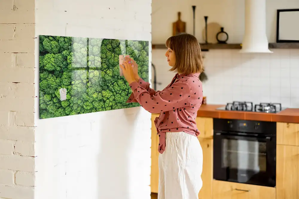 Tableau mural magnétique vue aérienne de la forêt