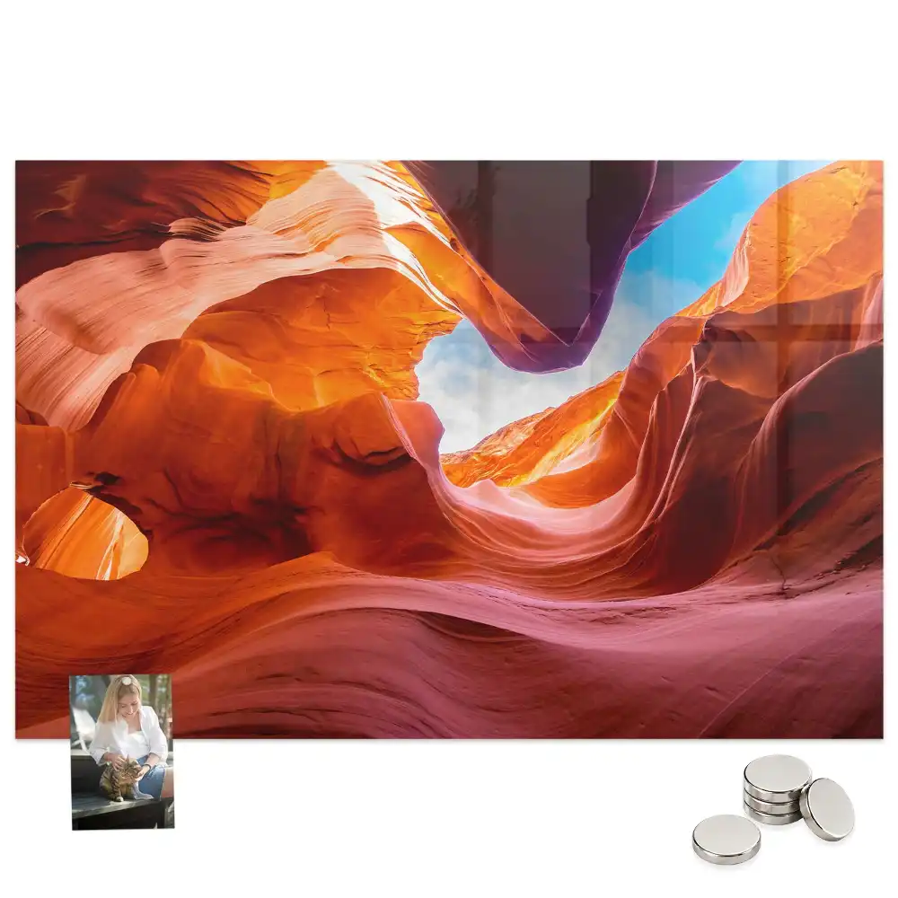 Tableau en verre magnétique motif gorge rocheuse