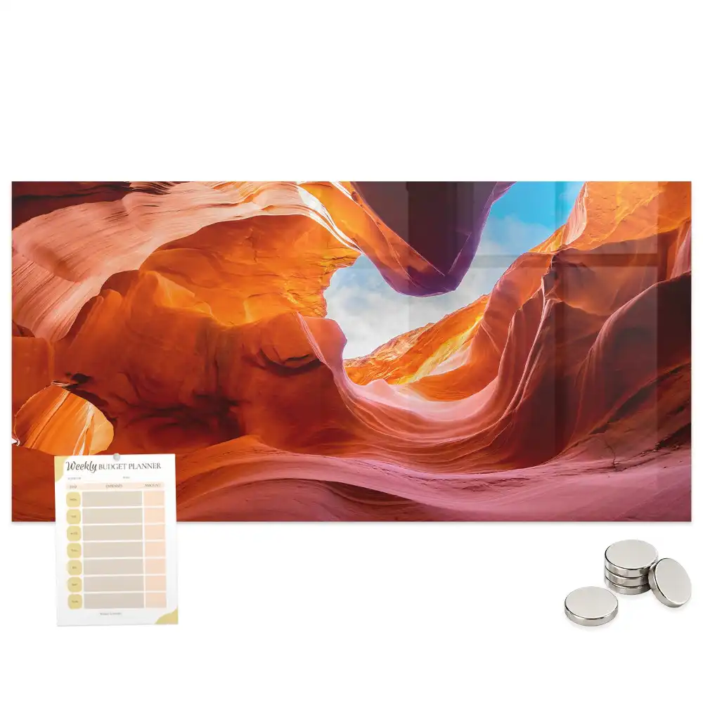 Tableau en verre magnétique motif gorge rocheuse