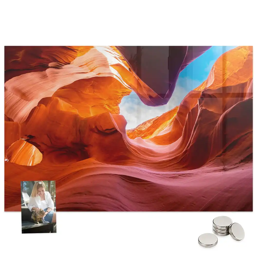 Tableau en verre magnétique motif gorge rocheuse