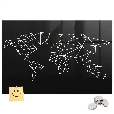 Tableau magnétique carte du monde design moderne